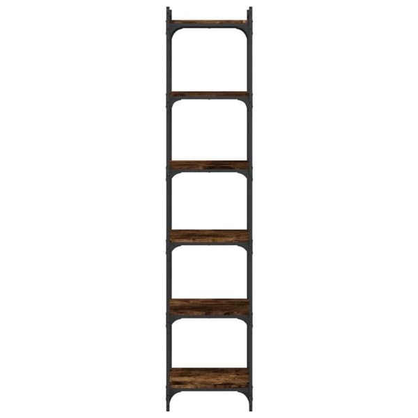 vidaXL Bokhylle 6 etasjer røkt eik 40x30x188 cm konstruert tre