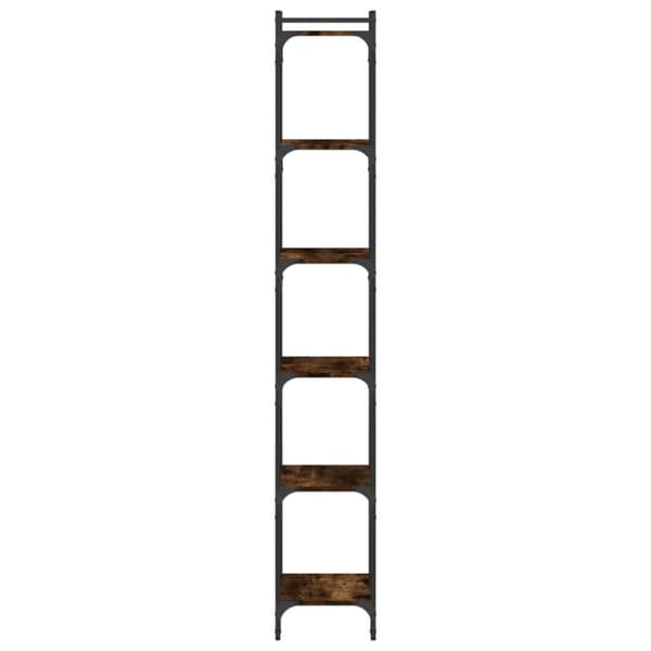 vidaXL Bokhylle 6 etasjer røkt eik 40x30x188 cm konstruert tre