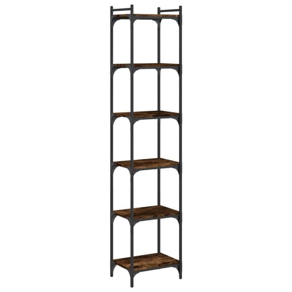vidaXL Bokhylle 6 etasjer røkt eik 40x30x188 cm konstruert tre