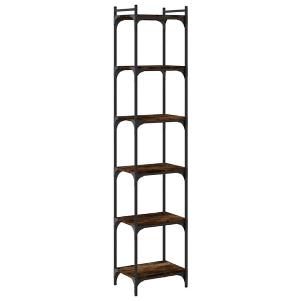 vidaXL Bokhylle 6 etasjer røkt eik 40x30x188 cm konstruert tre