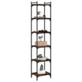 Miniatyrbillede 2 af 10: vidaXL bogreol 6 hylder 40x30x188 cm konstrueret træ røget eg