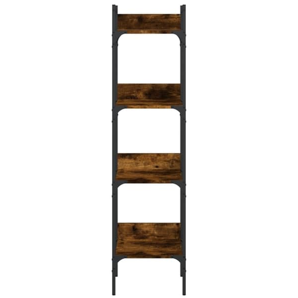 vidaXL Bokhylla 4 hyllplan rökfärgad ek 35x30x138,5 cm konstruerat trä