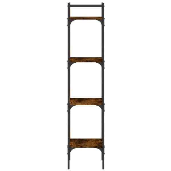 vidaXL Bokhylla 4 hyllplan rökfärgad ek 35x30x138,5 cm konstruerat trä