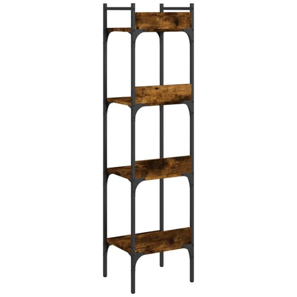 vidaXL bogreol med 4 hylder 35x30x138,5 cm konstrueret træ røget eg