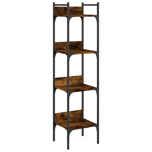 vidaXL bogreol med 4 hylder 35x30x138,5 cm konstrueret træ røget eg