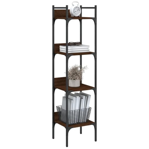 vidaXL Bokhylle 4 etasjer brun eik 35x30x138,5 cm konstruert tre