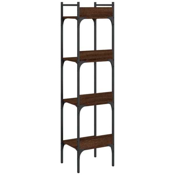 vidaXL Bokhylle 4 etasjer brun eik 35x30x138,5 cm konstruert tre