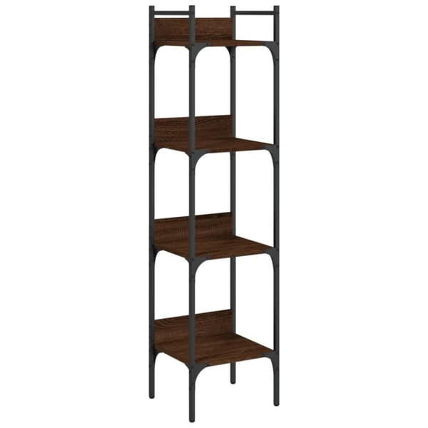 vidaXL Bokhylle 4 etasjer brun eik 35x30x138,5 cm konstruert tre