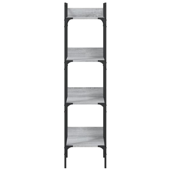 vidaXL bogreol 35x30x138,5 cm 4 hylder konstrueret træ grå sonoma-eg
