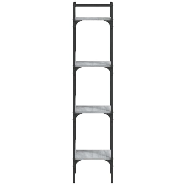 vidaXL bogreol 35x30x138,5 cm 4 hylder konstrueret træ grå sonoma-eg