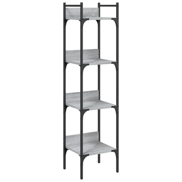 vidaXL bogreol 35x30x138,5 cm 4 hylder konstrueret træ grå sonoma-eg