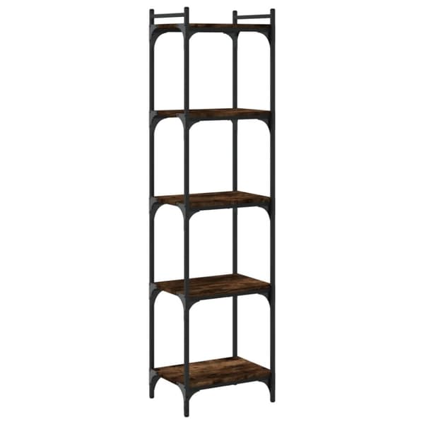 vidaXL bogreol 5 hylder 40x30x154 cm konstrueret træ røget eg