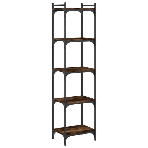 vidaXL bogreol 5 hylder 40x30x154 cm konstrueret træ røget eg