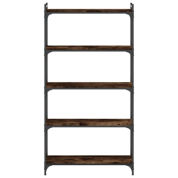 vidaXL bogreol 5 hylder 80x30x154 cm konstrueret træ røget eg