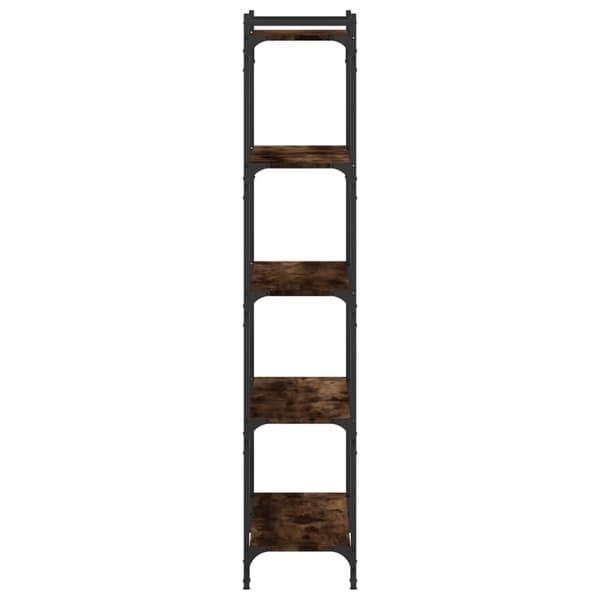 vidaXL bogreol 5 hylder 80x30x154 cm konstrueret træ røget eg