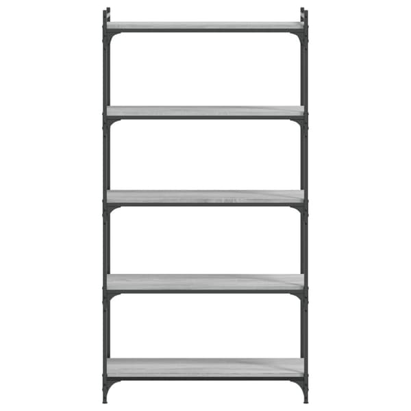 vidaXL bogreol 80x30x154 cm 5 hylder konstrueret træ grå sonoma-eg