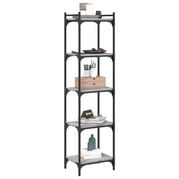 vidaXL bogreol 40x30x154 cm 5 hylder konstrueret træ grå sonoma-eg