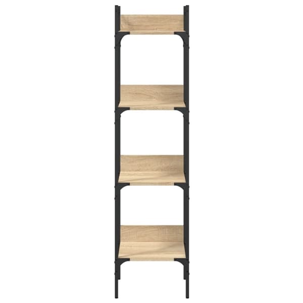 vidaXL bogreol med 4 hylder 35x30x138,5 cm konstrueret træ sonoma-eg