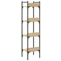 Miniatyrbillede 6 af 11: vidaXL bogreol med 4 hylder 35x30x138,5 cm konstrueret træ sonoma-eg