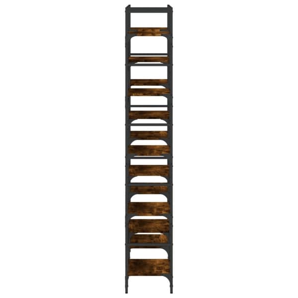 vidaXL Bokhylle røkt eik 127,5x28,5x172,5 cm konstruert tre