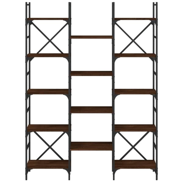 vidaXL bogreol 127,5x28,5x172,5 cm konstrueret træ brun egetræsfarve