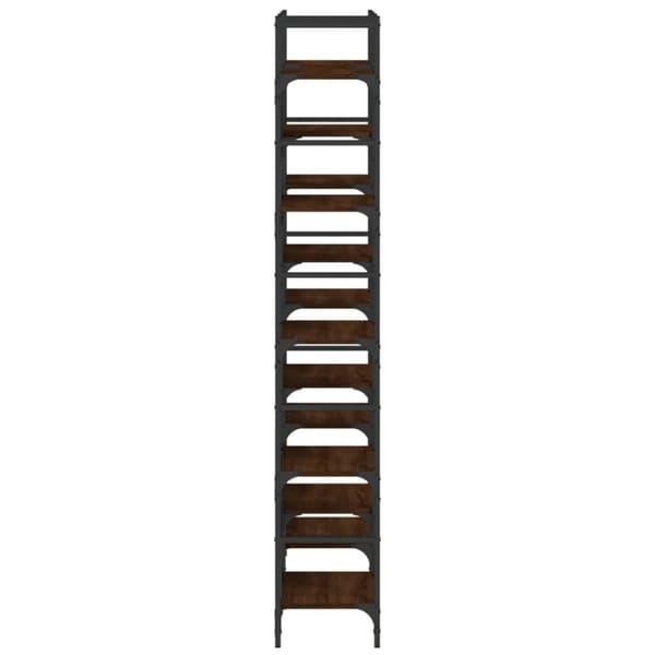 vidaXL bogreol 127,5x28,5x172,5 cm konstrueret træ brun egetræsfarve