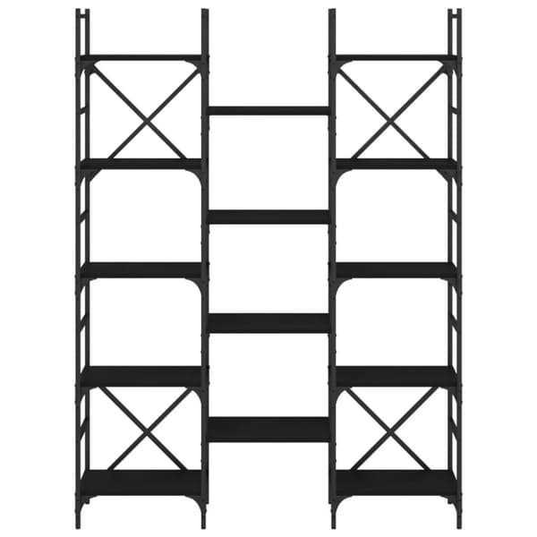 vidaXL bogreol 127,5x28,5x172,5 cm konstrueret træ sort