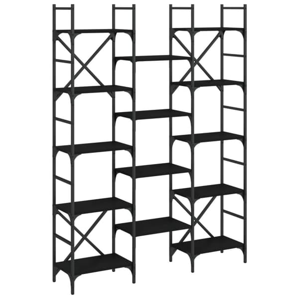 vidaXL bogreol 127,5x28,5x172,5 cm konstrueret træ sort