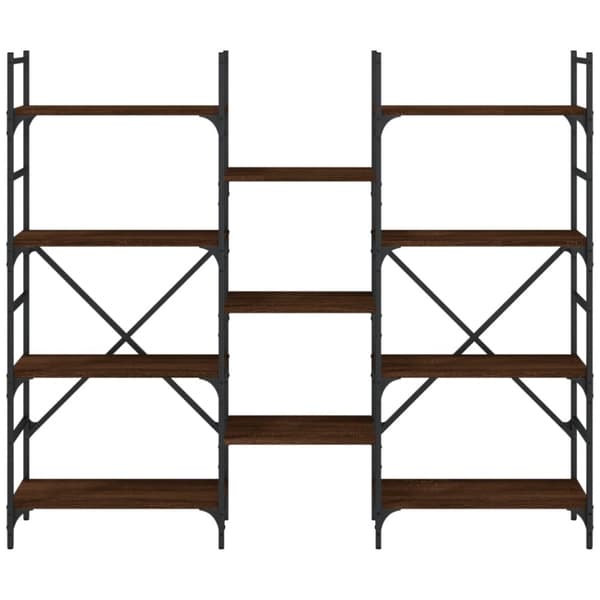vidaXL bogreol 160x28,5x136,5 cm konstrueret træ brun egetræsfarve