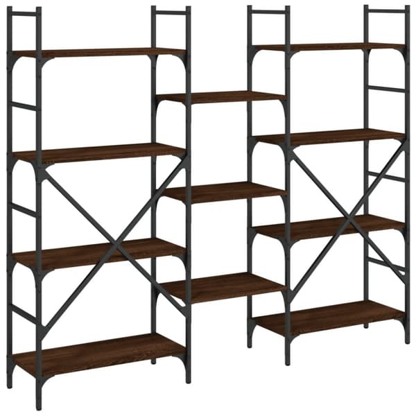 vidaXL bogreol 160x28,5x136,5 cm konstrueret træ brun egetræsfarve