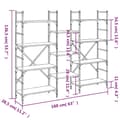 Miniatyrbillede 9 af 11: vidaXL bogreol 160x28,5x136,5 cm konstrueret træ brun egetræsfarve
