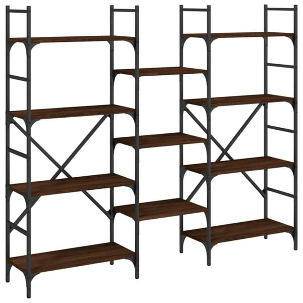 vidaXL bogreol 160x28,5x136,5 cm konstrueret træ brun egetræsfarve