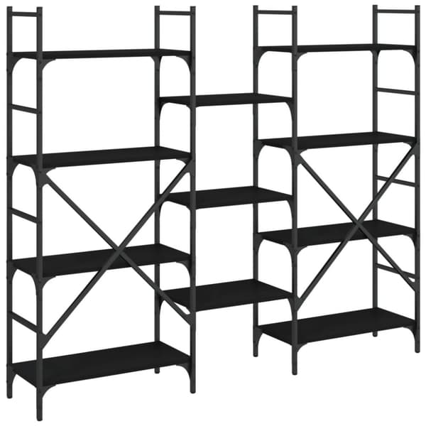 vidaXL bogreol 160x28,5x136,5 cm konstrueret træ sort