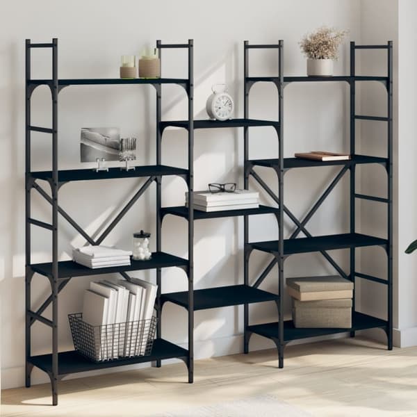 vidaXL bogreol 160x28,5x136,5 cm konstrueret træ sort