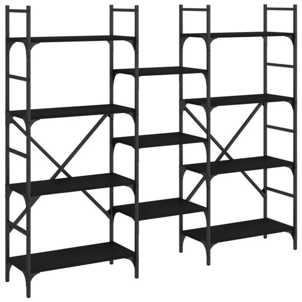 vidaXL bogreol 160x28,5x136,5 cm konstrueret træ sort