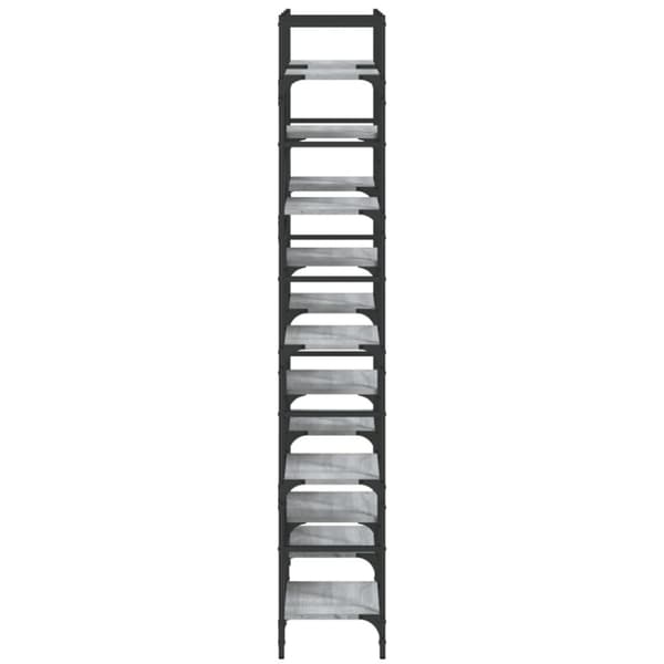 vidaXL bogreol 127,5x28,5x172,5 cm konstrueret træ grå sonoma-eg