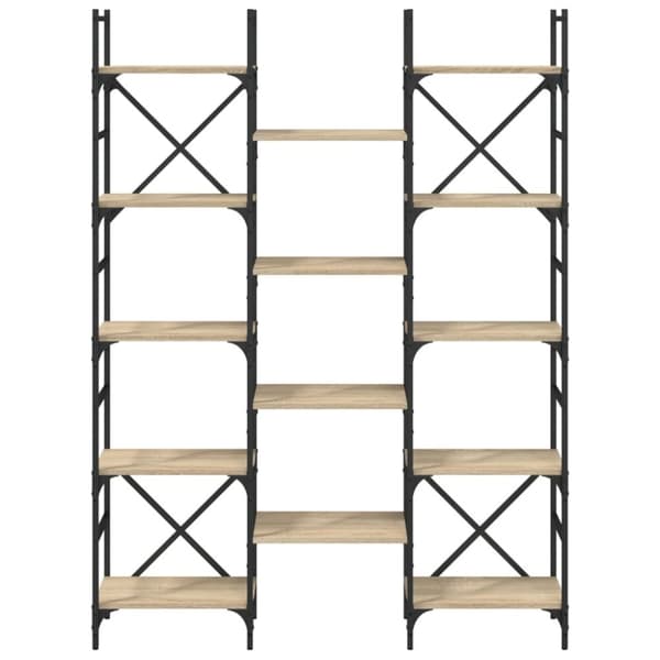 vidaXL bogreol 127,5x28,5x172,5 cm konstrueret træ sonoma-eg