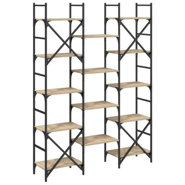 vidaXL bogreol 127,5x28,5x172,5 cm konstrueret træ sonoma-eg