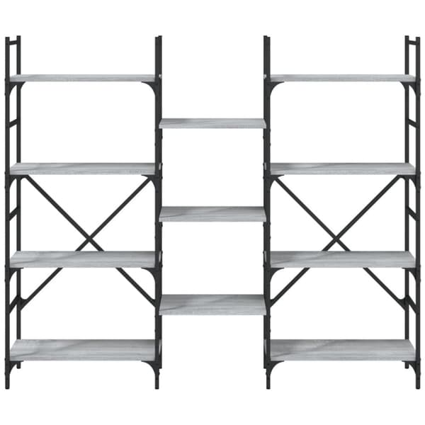 vidaXL bogreol 160x28,5x136,5 cm konstrueret træ grå sonoma-eg