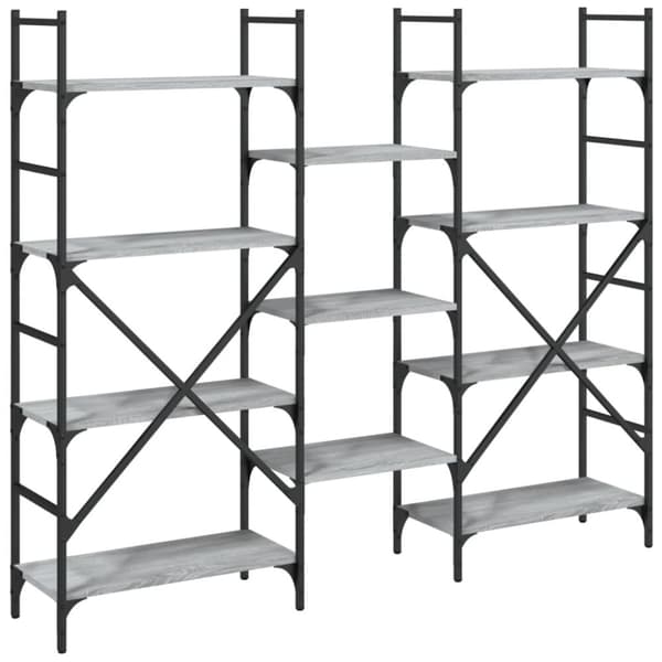 vidaXL bogreol 160x28,5x136,5 cm konstrueret træ grå sonoma-eg