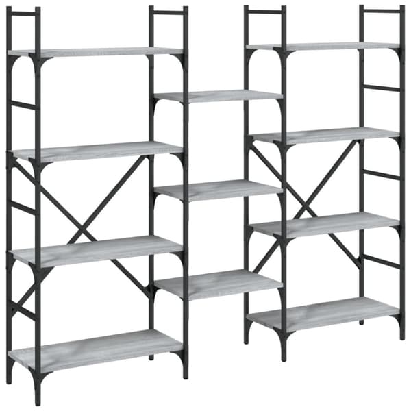 vidaXL bogreol 160x28,5x136,5 cm konstrueret træ grå sonoma-eg
