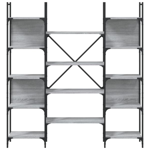 vidaXL bogreol 155,5x24x166,5 cm konstrueret træ grå sonoma-eg