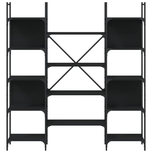 vidaXL bogreol 155,5x24x166,5 cm konstrueret træ sort