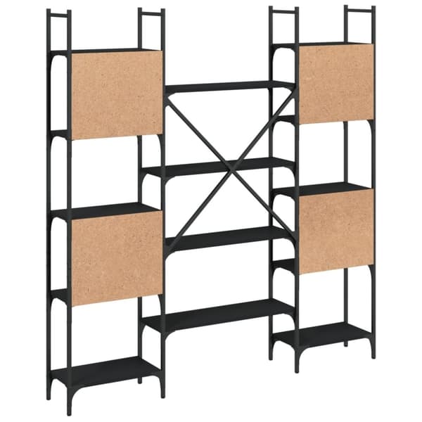 vidaXL bogreol 155,5x24x166,5 cm konstrueret træ sort