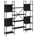 Miniatyrbillede 1 af 11: vidaXL bogreol 155,5x24x166,5 cm konstrueret træ sort