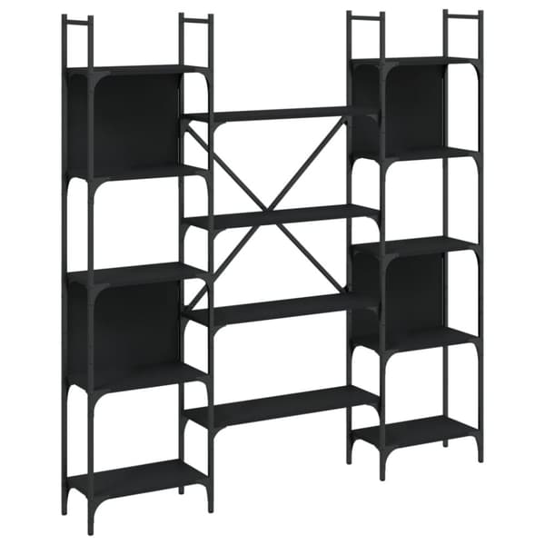 vidaXL bogreol 155,5x24x166,5 cm konstrueret træ sort