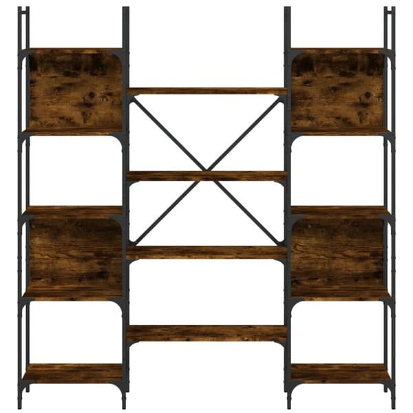 vidaXL bogreol 155,5x24x166,5 cm konstrueret træ røget egetræsfarve