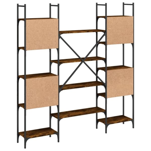 vidaXL bogreol 155,5x24x166,5 cm konstrueret træ røget egetræsfarve