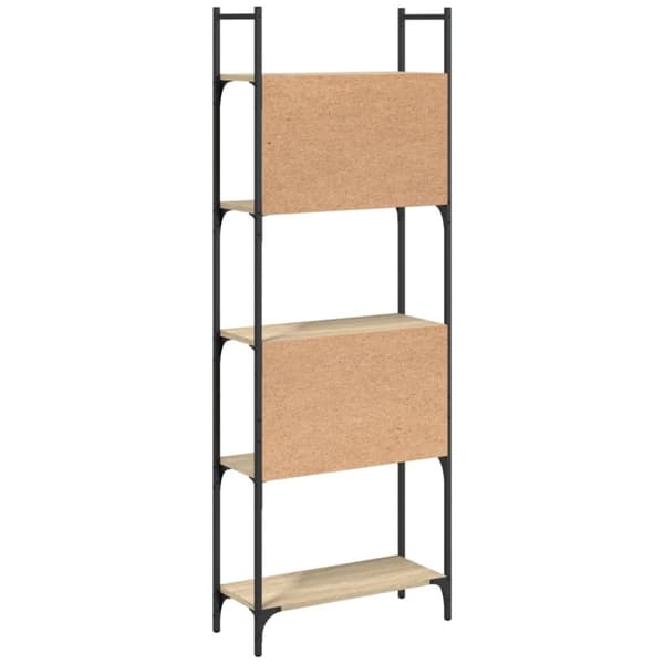 vidaXL bogreol 60,5x24x166,5 cm 5 hylder konstrueret træ sonoma-eg