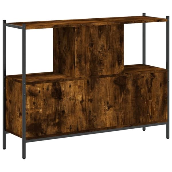 vidaXL Bokhylla rökfärgad ek 102x28x77,5 cm konstruerat trä